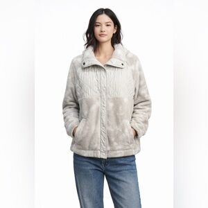 Abercrombie Snap Up Fleece Shacket Jacket Sz S Cream